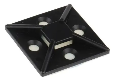 Produktfoto 1 von RS PRO Schraubbefestigung HC Befestigungssockel, Nylon 6.6 Schwarz 38 mm x 10.2 mm Kabelbinder x 38mm für 5 mm
