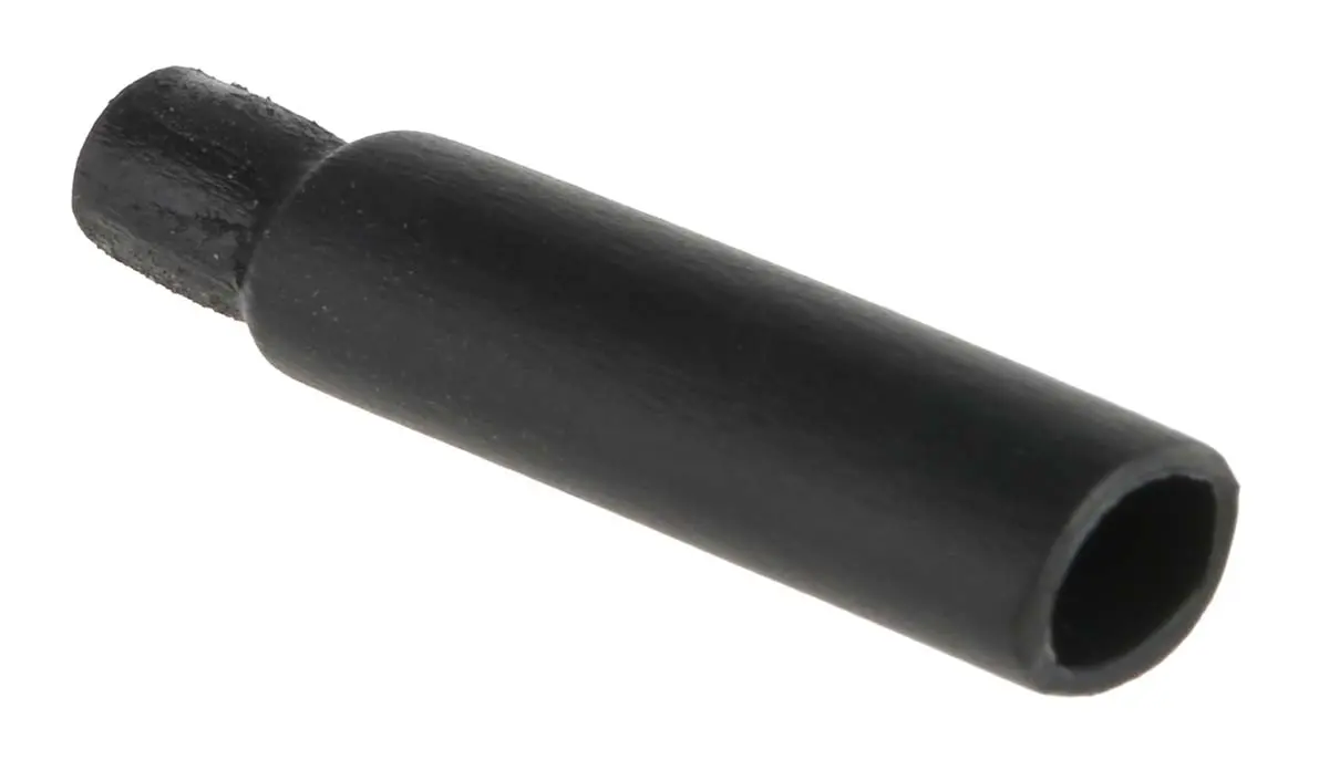 Produktfoto 1 von HellermannTyton PEC Endkappe, Polyolefin Schwarz, Ø 3 mm Schrumpfrate 3:1, Länge 20mm