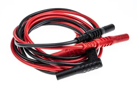 Produktfoto 1 von RS PRO Multimeter-Messleitungen Abgesichert mit Krokodilklemme, Stecker gerade, Federhaken, Stecker rechtwinklig,