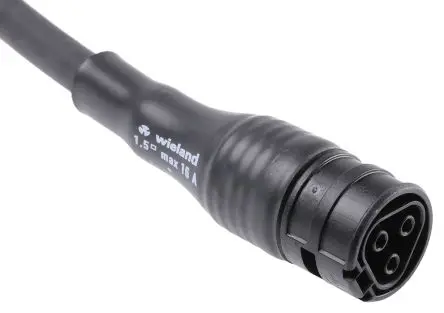 Produktfoto 1 von Wieland RST20i3 Beleuchtungssteckverbinder Buchse, Kabel assembliert, Draht 16A, Kontakte: 3 IP66, IP68, Schwarz, L. 5