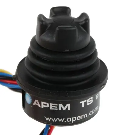 Produktfoto 1 von APEM TS Joystick, 2-Achsen Hall Effekt, IP68, IP69K Griff Typ Burg