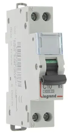 Produktfoto 1 von Legrand DNX3 Miniaturüberlastschalter Typ C, Pol 1-polig 10A 250V ac, Abschaltvermögen 50 kA DX 12 V dc