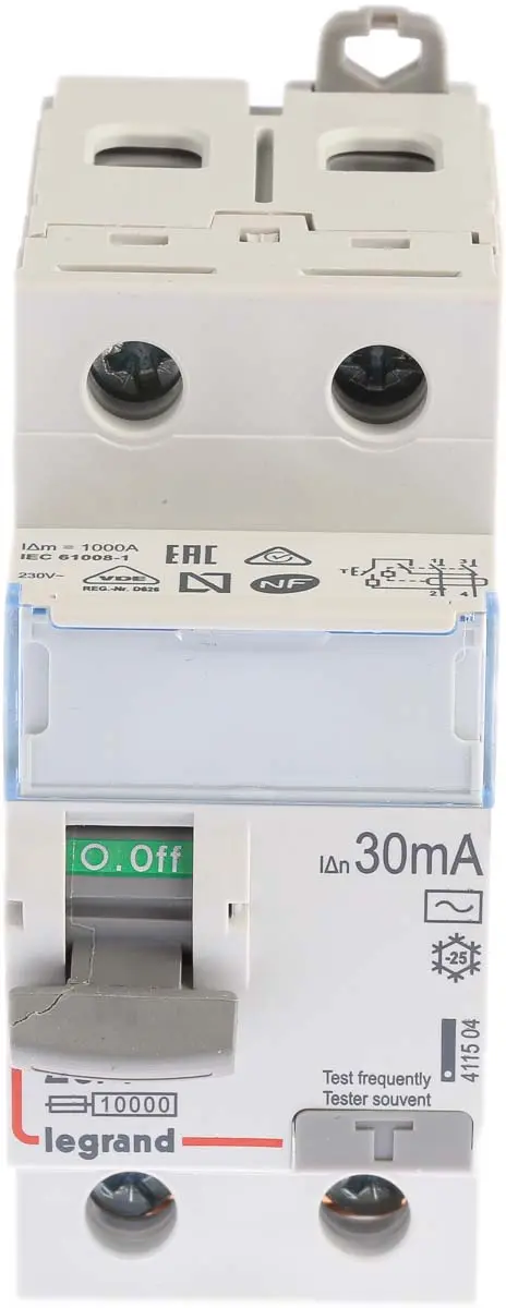 Produktfoto 1 von Legrand DX3 RCD/FI, 1+N-polig, 25A, 30mA Typ AC DX