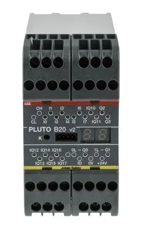 Produktfoto 1 von ABB 2TLA Sicherheitssteuerung 8 Eingänge / 4 Ausgänge 24V dc 7-Segment-LCD Kat. 4