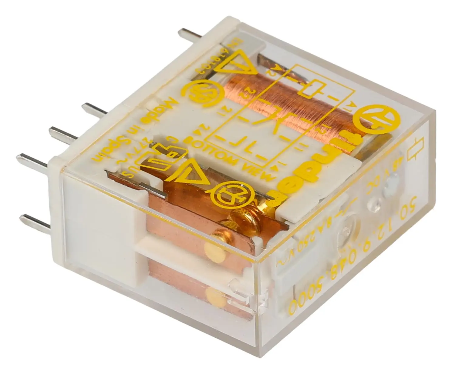Produktfoto 1 von Finder 50 Zwangsgeführte Relais, Spule 48V dc / 700mW, 2-polig / 15A, 2-poliger Wechsler