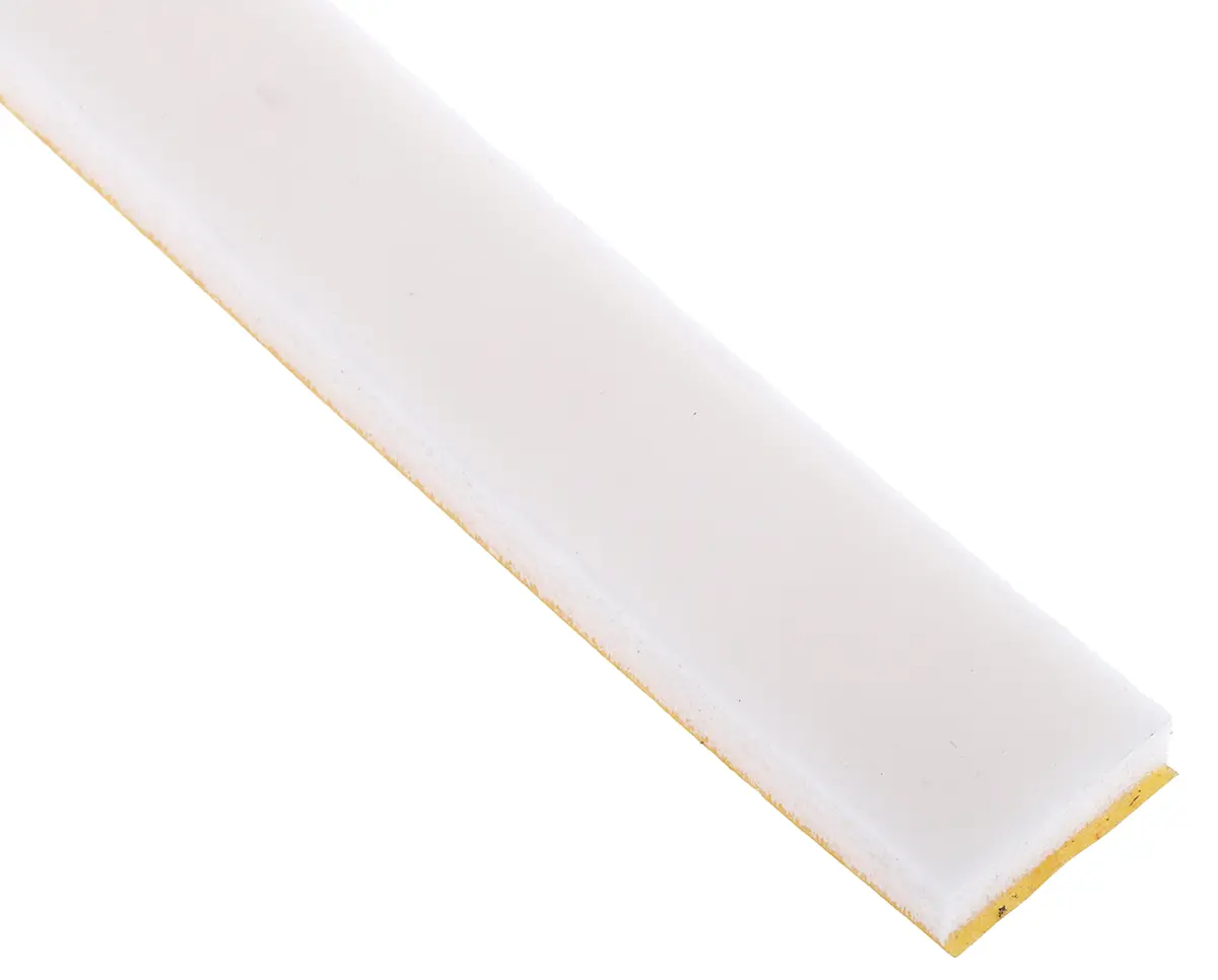 Produktfoto 1 von RS PRO Silikon Schaum Schaumstoff Klebeband, Einseitig, Weiß, Stärke 6.4 mm, 20 mm x 6 m