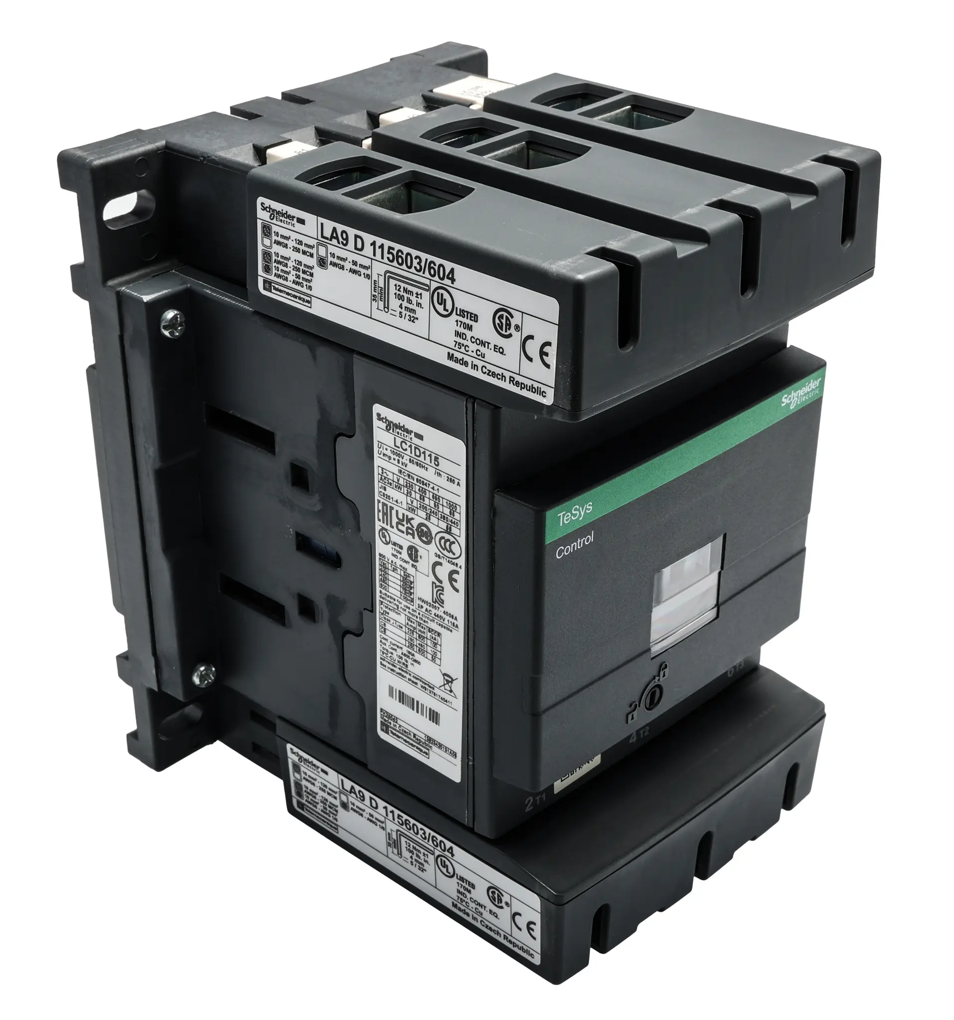 Produktfoto 1 von Schneider Electric TeSys D LC1D Leistungsschütz 230 V ac-Spule, 3 -polig , 1 kV ac, 690 V dc / 115 A 55 kW 3 Schließer