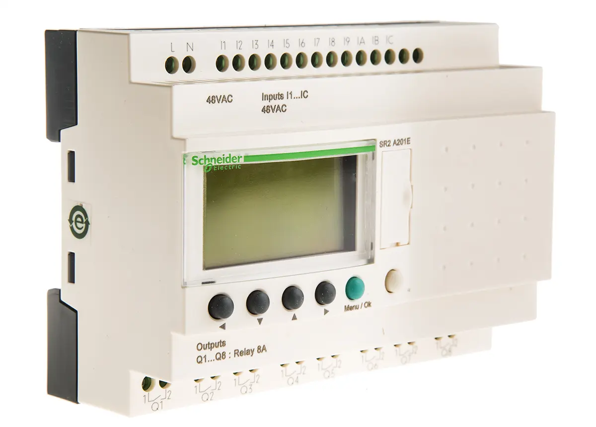 Produktfoto 1 von Schneider Electric Zelio Logic Logikmodul, 12 Eing. Relais Ausg.Typ Digital Eing.Typ 48 V ac