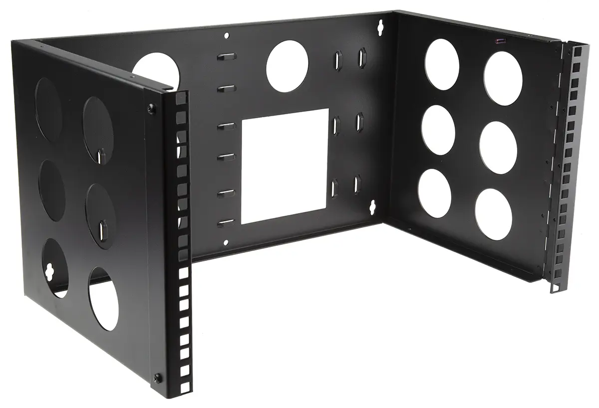 Produktfoto 1 von RS PRO Wandschrank, 19 Zoll, 6 U, Stahl, Ges H. 267 mm, Schwarz 300 mm, Offene Bauform 502 mm