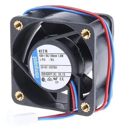Produktfoto 1 von ebm-papst 400 Axiallüfter, Hülse, 12V dc / 1.6 W, 8100 U/min, 13.5 m³/h IP20 40 mm 20mm 20 mm