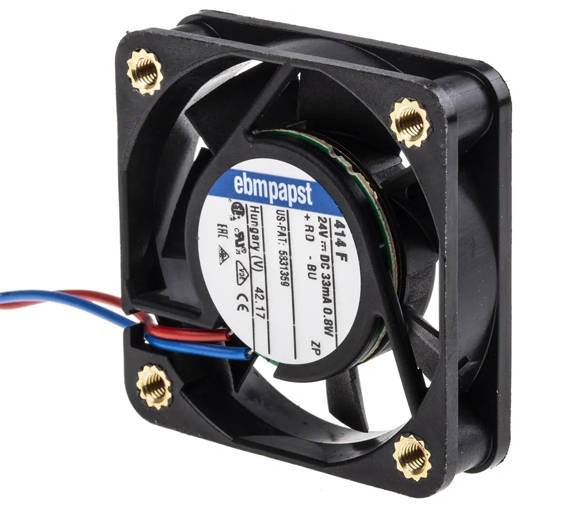 Produktfoto 1 von ebm-papst 400 F Axiallüfter, Hülse, 24V dc / 800 mW, 5400 U/min, 8 m³/h IP20 40 mm 10mm 10 mm