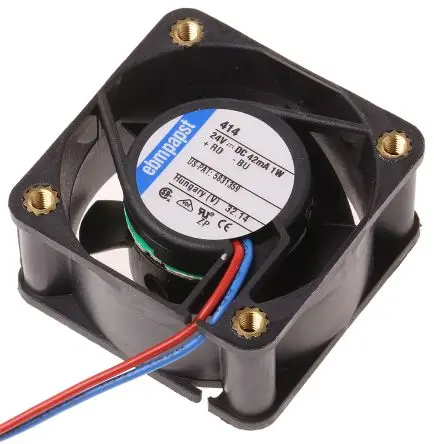 Produktfoto 1 von ebm-papst 400 Axiallüfter, Hülse, 24V dc / 1 W, 6000 U/min, 10 m³/h IP20 40 mm 20mm 20 mm