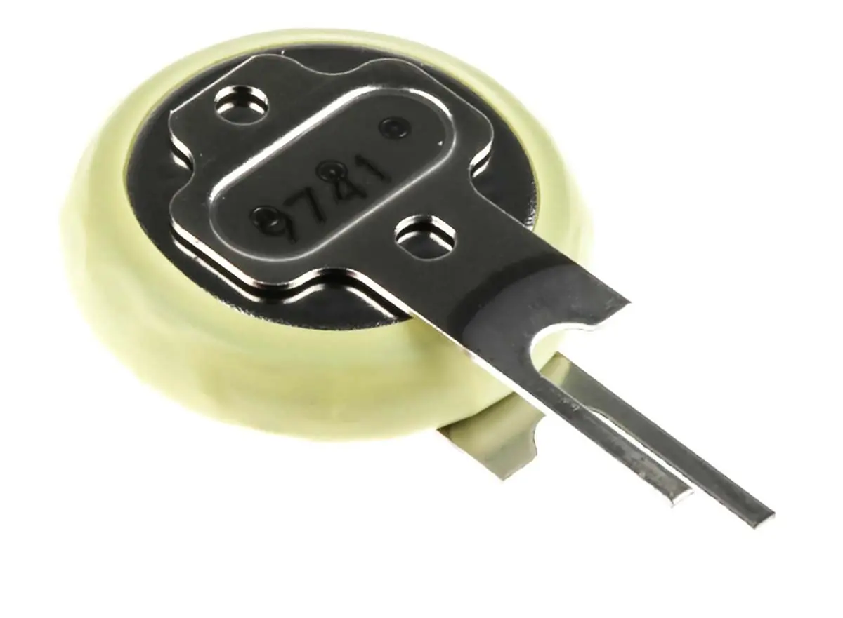 Produktfoto 1 von Panasonic, Lithium-Poly-Carbonmonofluorid Knopfzelle Ø 12.5 mm, 3 V / 48 mAh