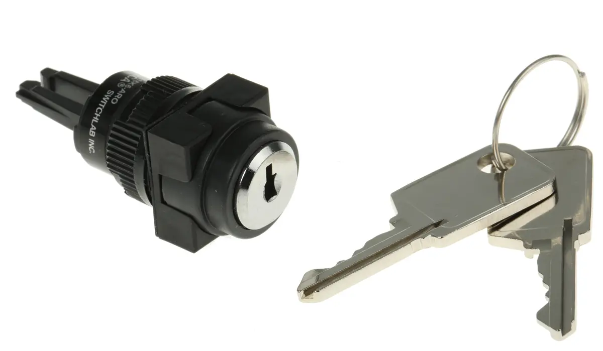 Produktfoto 1 von RS PRO Schlüsselschalter Rastend 2-Positionen 5A IP65