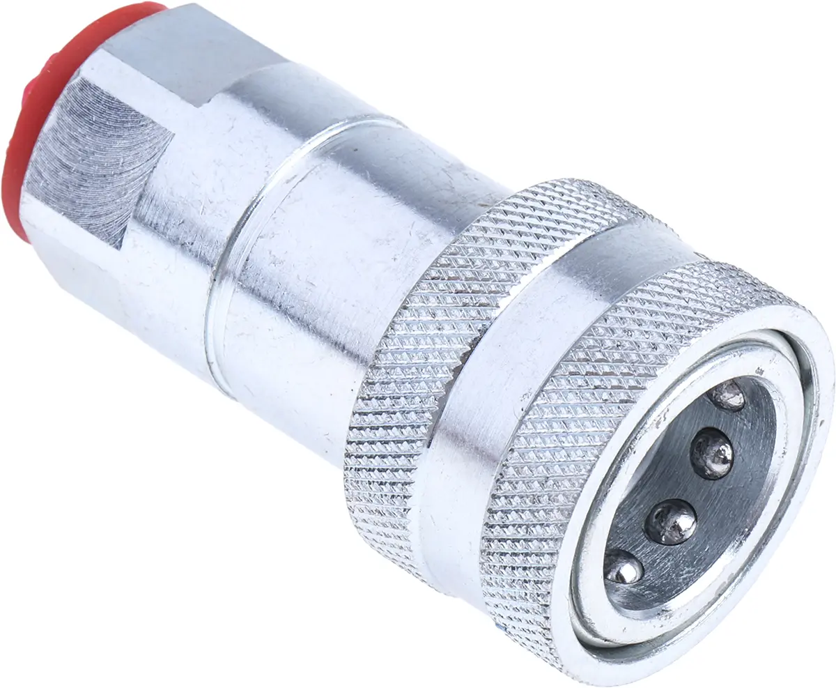 Produktfoto 1 von RS PRO Hydraulik-Schnellkupplung Stahl Buchse BSP, 3/8 in, 300 bar