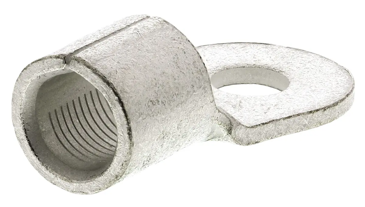 Produktfoto 1 von TE Connectivity Solistrand Ringkabelschuh, Unisoliert 4 AWG, 4 AWG max.AWG, aussen ø 16.7 mm, innen ø 6.1 mm, M6