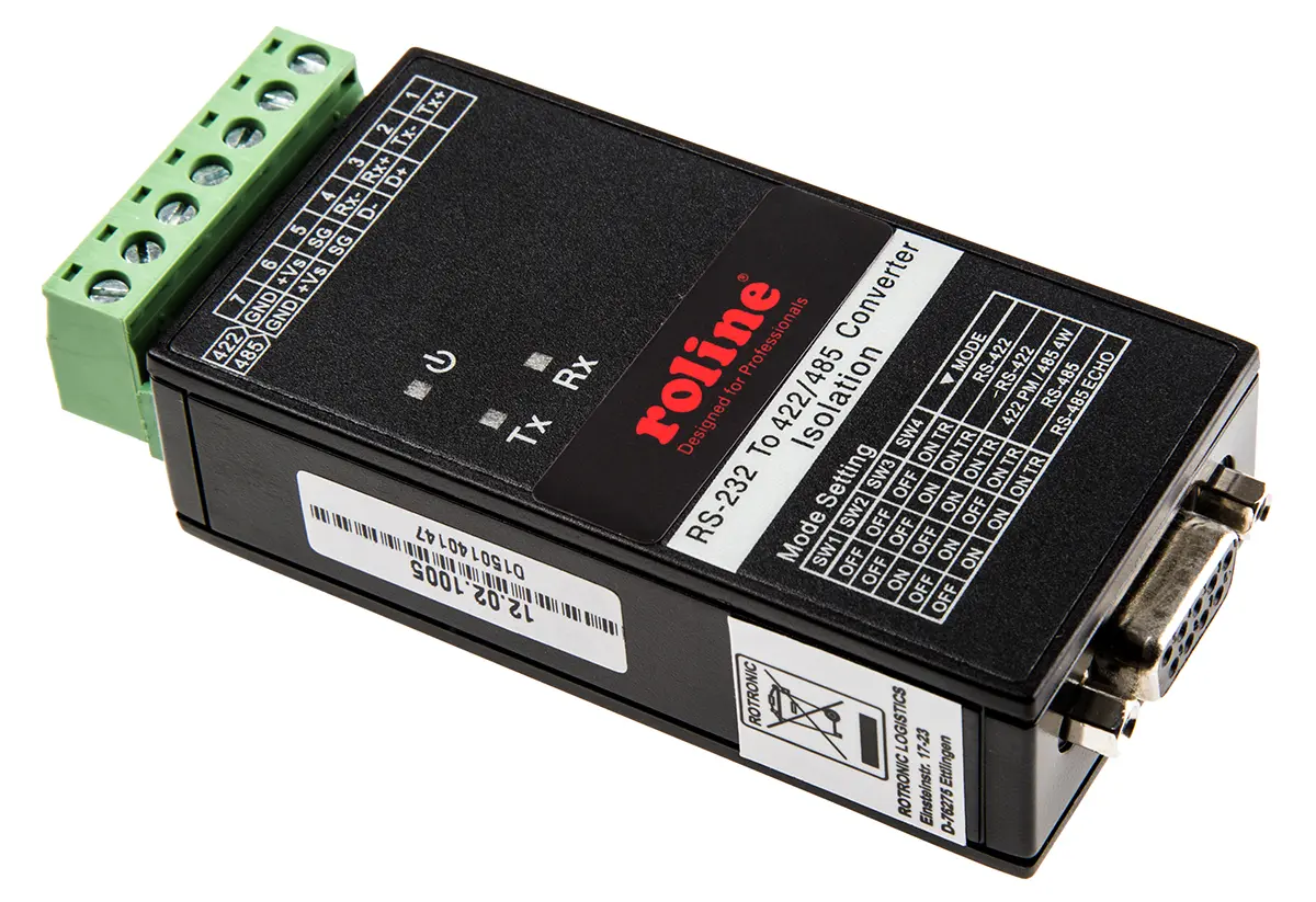 Produktfoto 1 von Roline RS485, RS232, RS422 Schnittstellenkonverter 2