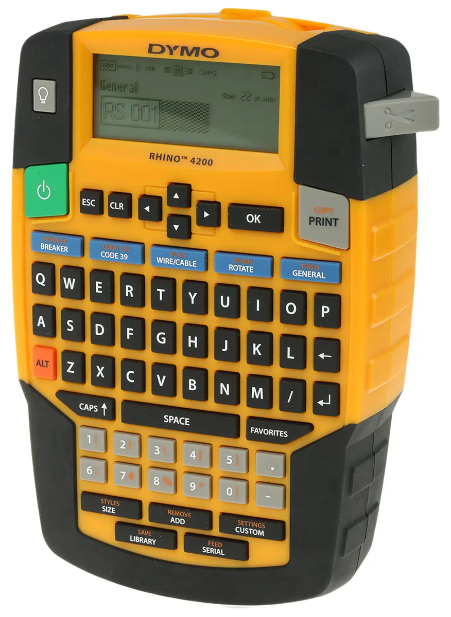 Produktfoto 1 von Dymo Rhino 4200 Etikettendrucker bis 19 mm Etiketten Tragbares Gerät Tastatur mit QWERTY Tastatur
