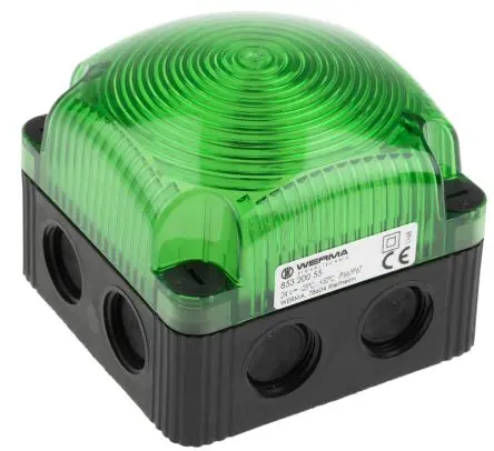 Produktfoto 1 von Werma BWM 853 LED Dauer Signalleuchte 24V dc Grün Wand, Basis x 72 mm IP67, IP66