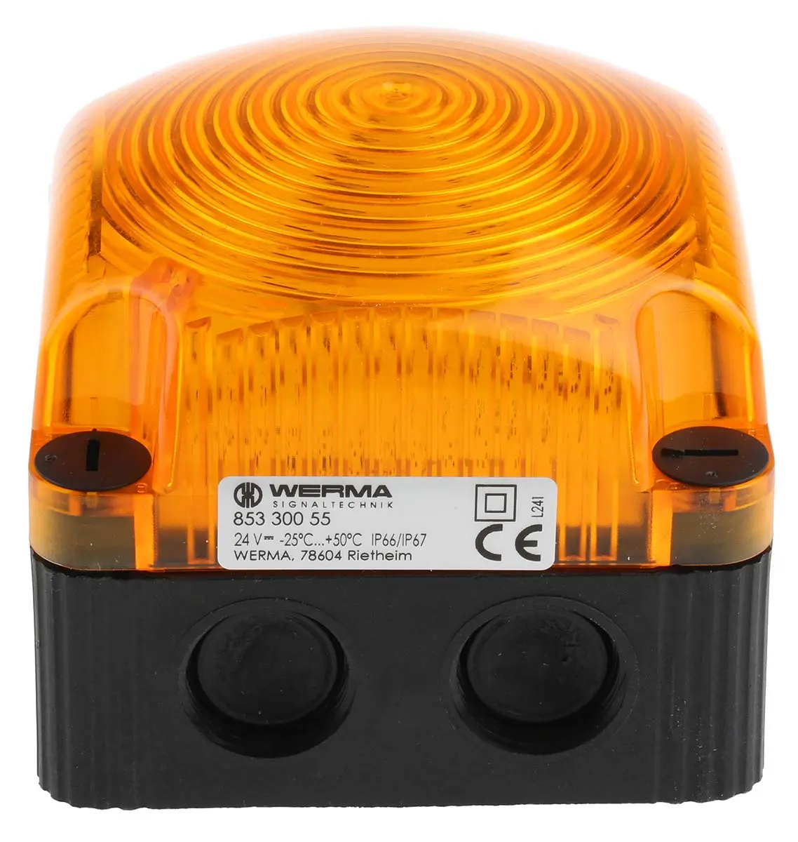 Produktfoto 1 von Werma BWM 853 LED Dauer Signalleuchte Gelb, 24 V dc x 72mm