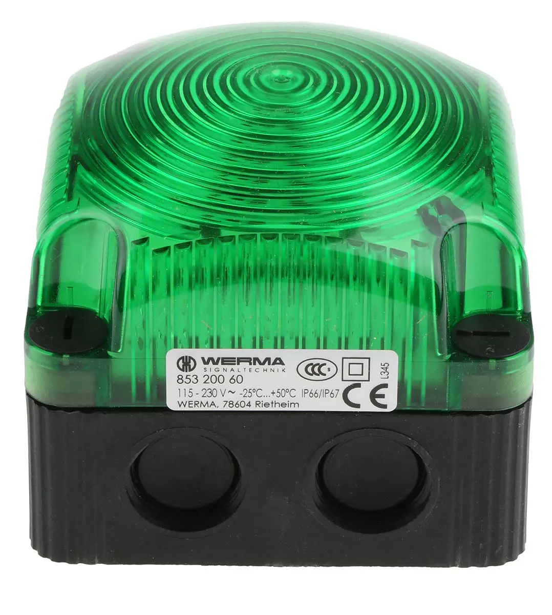 Produktfoto 1 von Werma BWM 853 LED Dauer Signalleuchte Grün, 115 → 230 V ac x 71mm