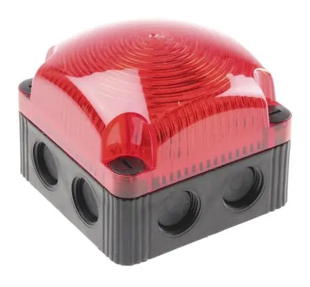 Produktfoto 1 von Werma BWM 853 LED Doppelblitz Signalleuchte 230V ac Rot Wand, Basis x 71 mm IP67, IP66