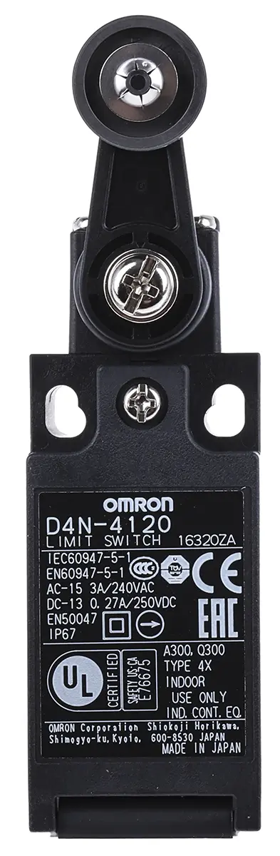 Produktfoto 1 von Omron D4N Verriegelungsschalter, Rollenhebel, DPST, Schließer/Öffner, Kunststoff Anschluss M20