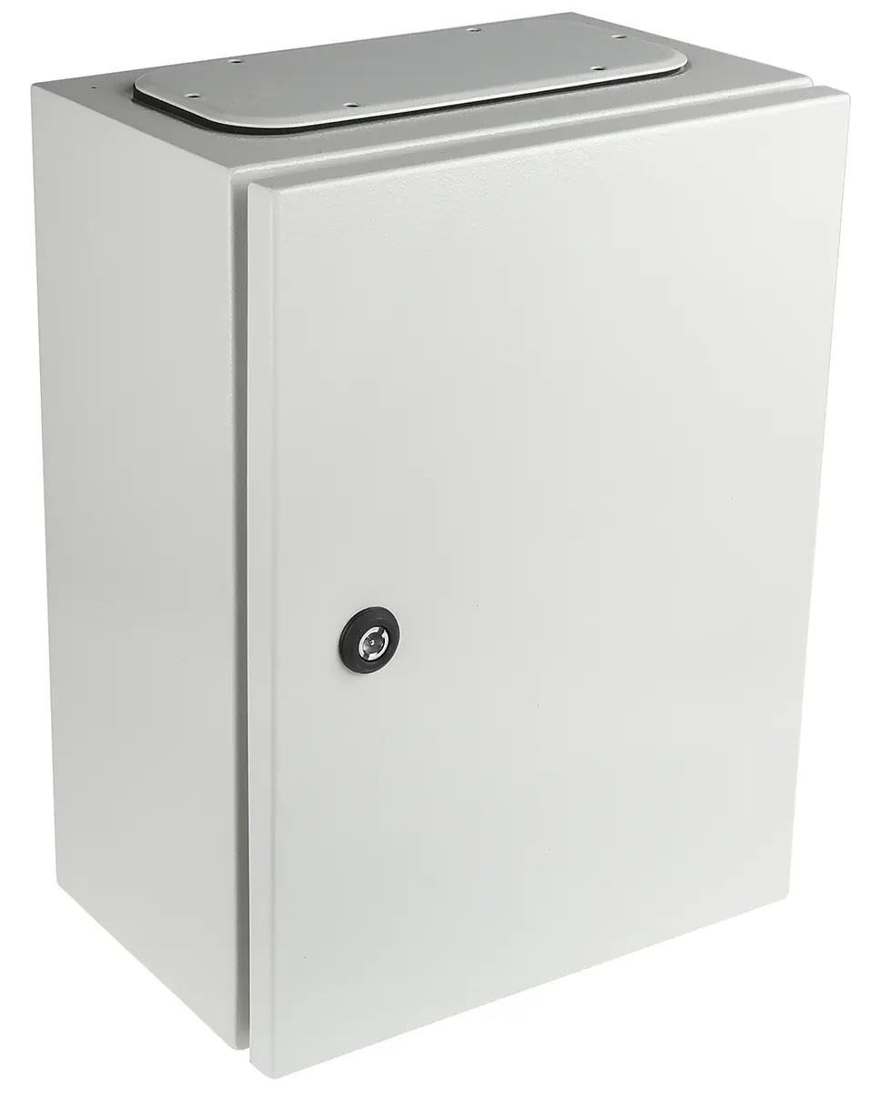 RS PRO Stahl Wandanschlusskasten Grau IP65, HxBxT 400 mm, 300 mm x 200 mm