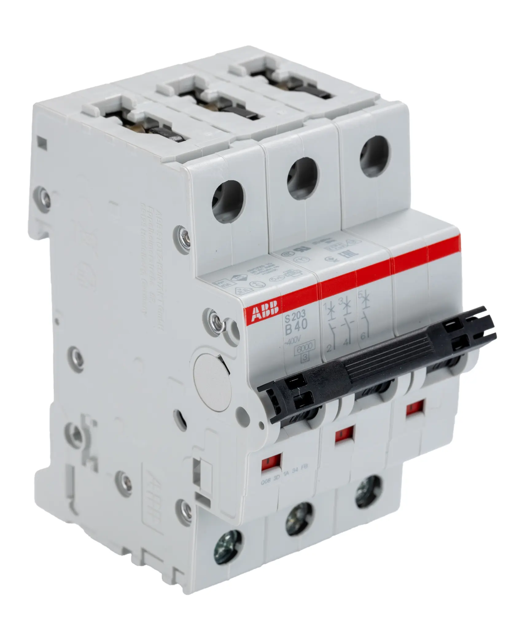 Produktfoto 1 von ABB S200 Miniaturüberlastschalter Typ B, Pol 3-polig 40 A 400 V ac, Abschaltvermögen 6 kA System Pro M Compact