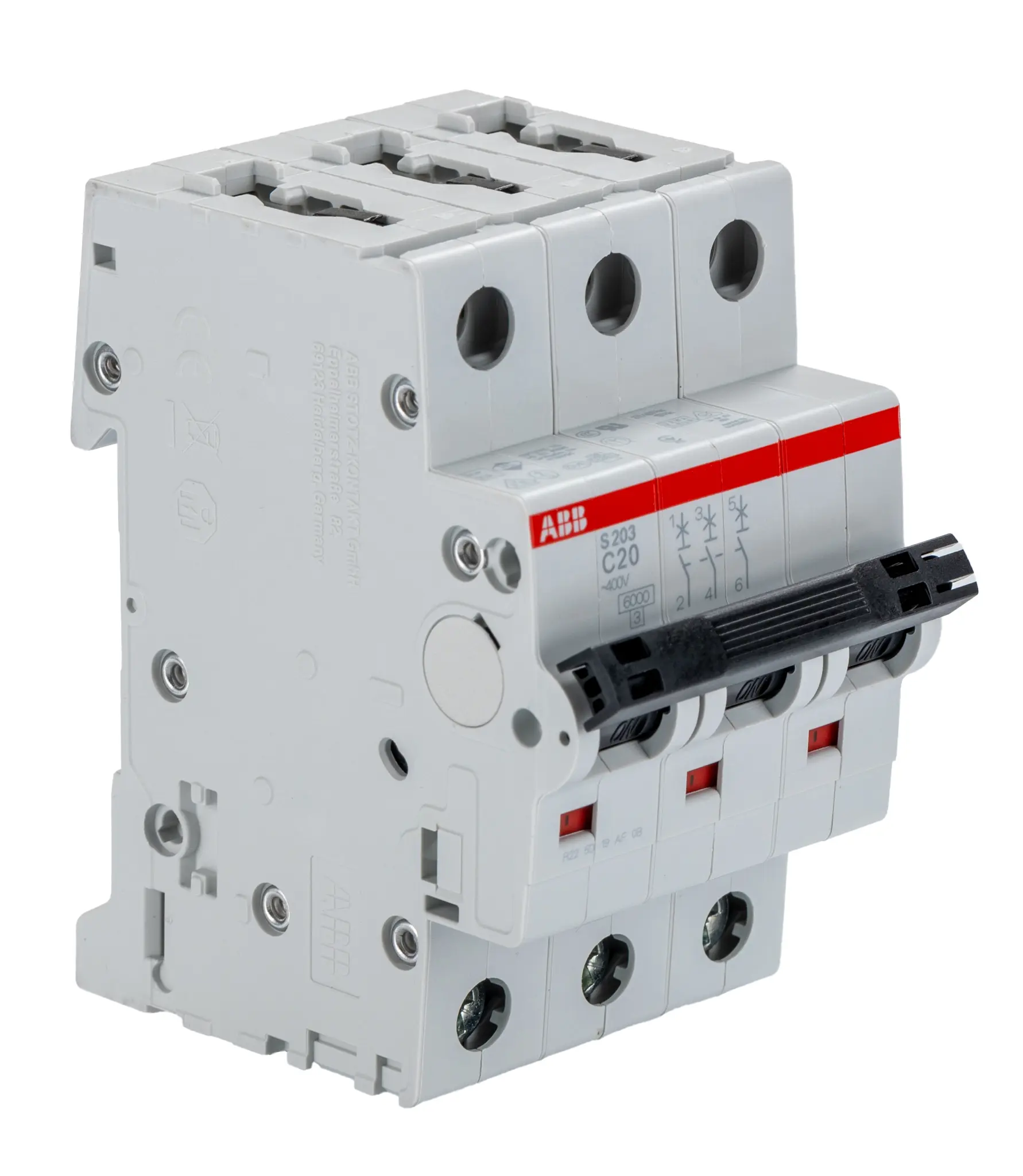 ABB S200 Miniaturüberlastschalter Typ C, Pol 3-polig 20 A 400 V ac, Abschaltvermögen 6 kA System Pro M Compact