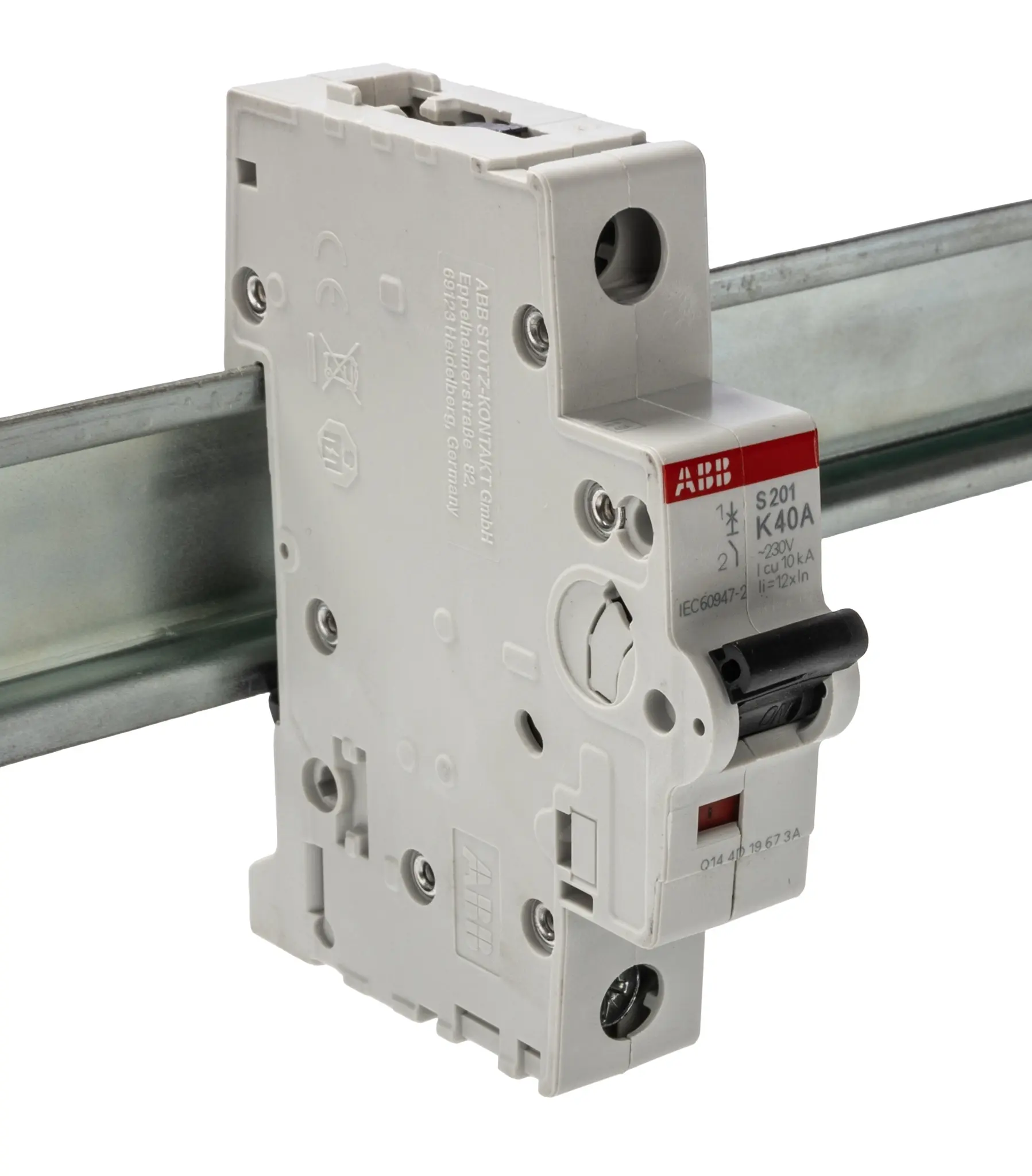 Produktfoto 1 von ABB S200 Miniaturüberlastschalter Typ K, Pol 1-polig 40 A 230 V ac, Abschaltvermögen 6 kA System Pro M Compact 72 V dc