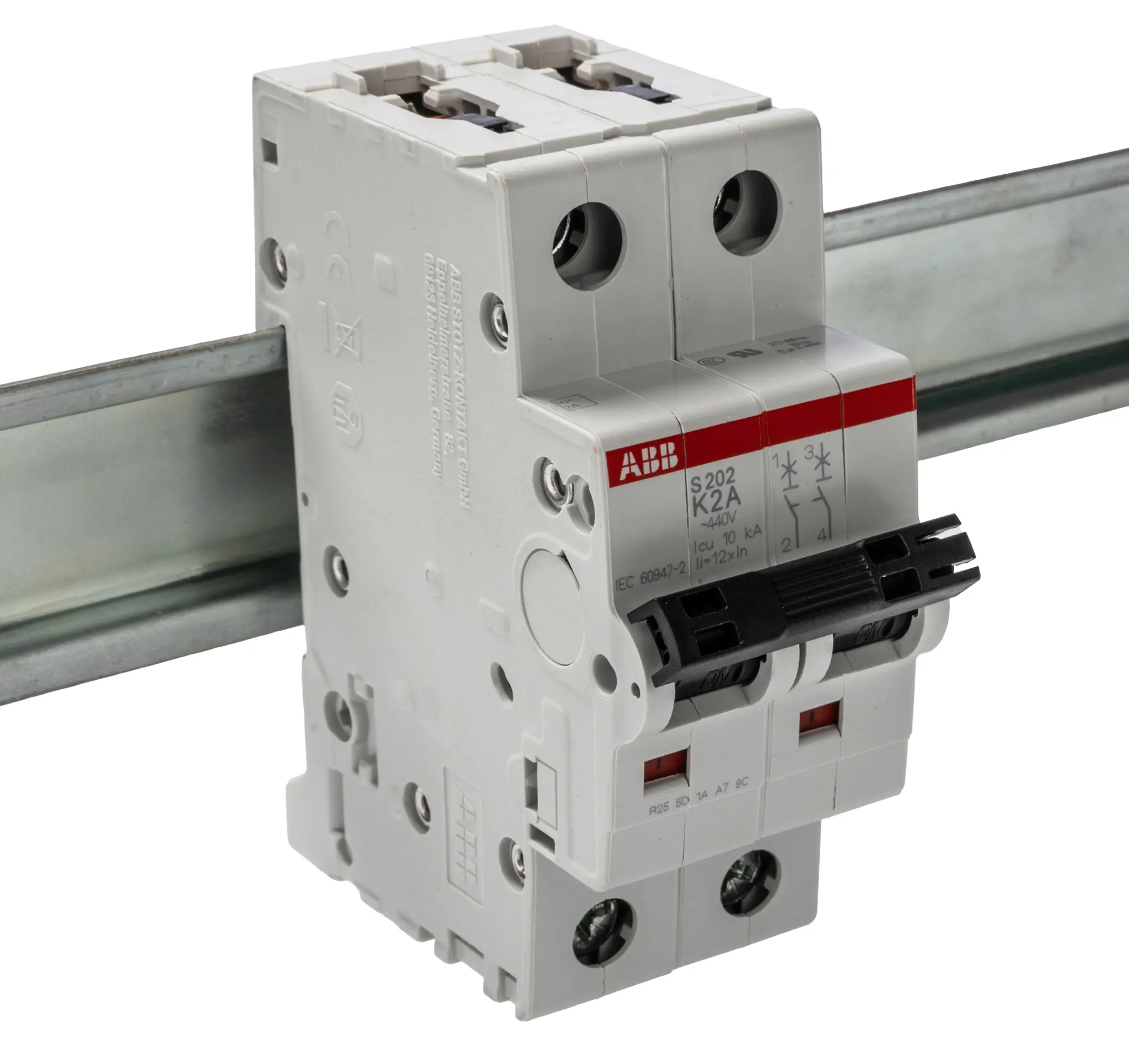 Produktfoto 1 von ABB S200 Miniaturüberlastschalter Typ K, Pol 2-polig 2A 400V ac, Abschaltvermögen 6 kA System Pro M Compact 125 V dc
