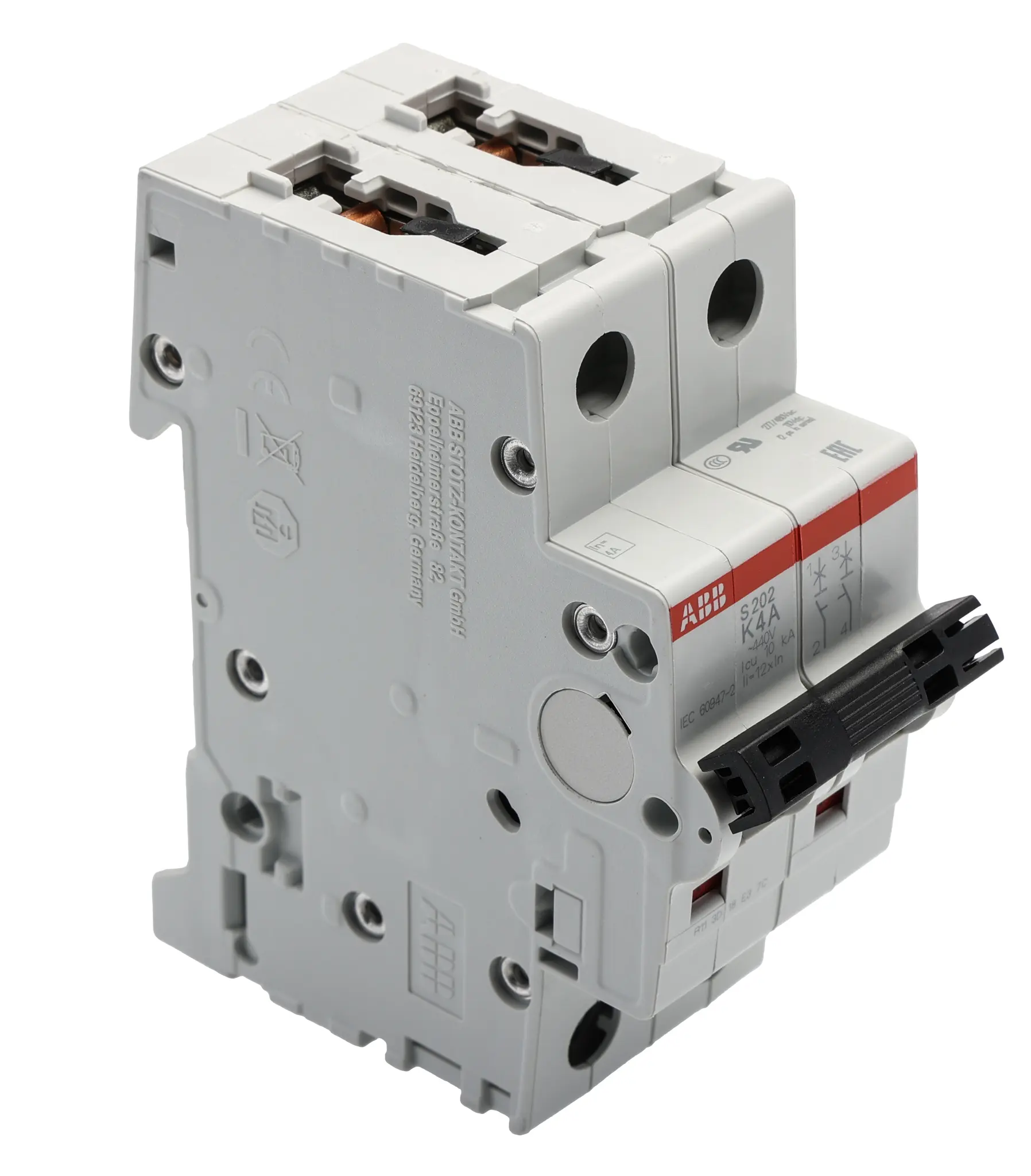 Produktfoto 1 von ABB S200 Miniaturüberlastschalter Typ K, Pol 2-polig 4 A 440 V ac, Abschaltvermögen 6 kA System Pro M Compact 125 V dc
