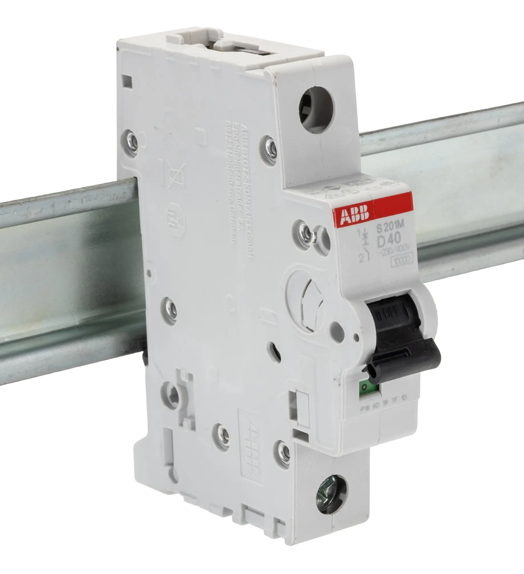 Produktfoto 1 von ABB S200M Miniaturüberlastschalter Typ D, Pol 1-polig 40 A 230 V ac, Abschaltvermögen 15 kA System Pro M Compact 72 V dc