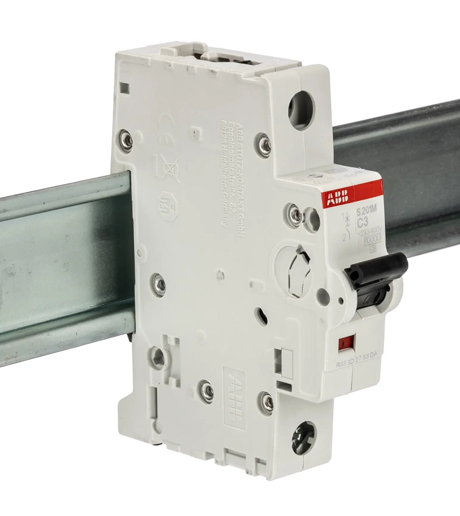 Produktfoto 1 von ABB S200M Miniaturüberlastschalter Typ C, Pol 1-polig 3 A 230 V ac, Abschaltvermögen 10 kA System Pro M Compact 72 V dc