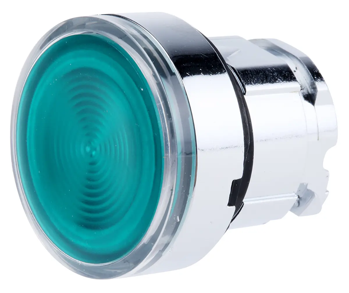 Produktfoto 1 von Schneider Electric Harmony Drucktastenkopf Ø 22 mm, Grün Federrückstellung Rund Rund Metall, IP66