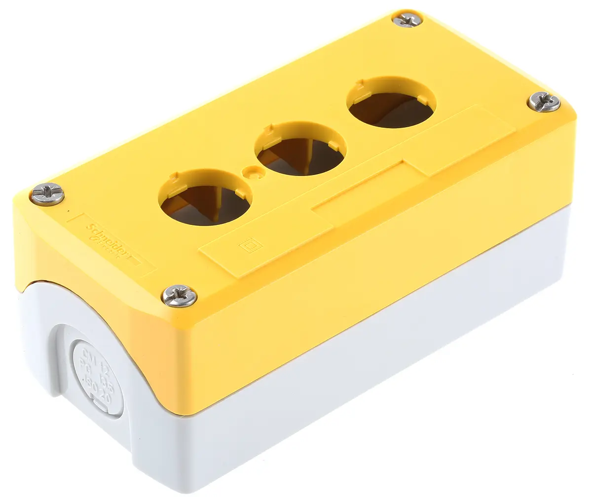 Produktfoto 1 von Schneider Electric Harmony XALK Drucktastengehäuse, 3 x Ø 22 mm, Gelb, Kunststoff, IP40, IP69K, IP69, IP66