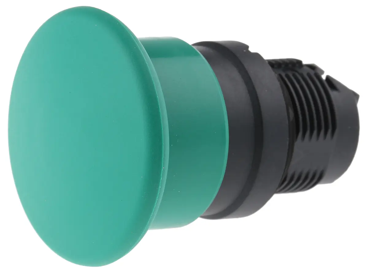 Produktfoto 1 von Schneider Electric Harmony Drucktastenkopf Ø 22 mm, Grün Federrückstellung Rund Pilzförmig Rund Kunststoff, IP66