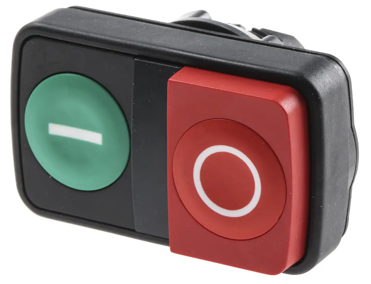 Produktfoto 1 von Schneider Electric Harmony Drucktastenkopf Ø 22 mm, Rot, Grün Federrückstellung Rechteckig Rechteckig Kunststoff, IP67