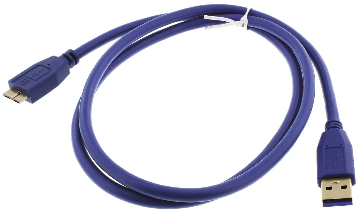 Produktfoto 1 von Wurth Elektronik Stecker WR-COM IC-Buchse USB-Kabel, USB Typ A Stecker / Micro-USB Typ B, 1 m USB 3.0 Blau