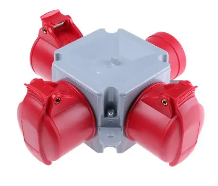 Produktfoto 1 von Amphenol Industrial Easy & Safe Industrieller Stromversorgungssteckverbinder-Adapter Rot, 415V IP44 16A