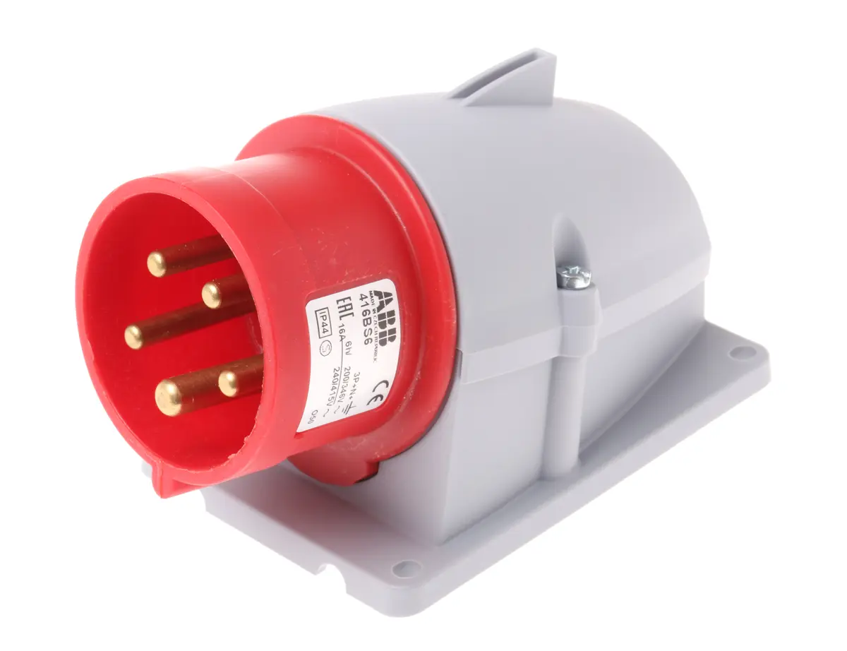 Produktfoto 1 von Amphenol Industrial Easy & Safe Leistungssteckverbinder Rot, 415V 3P+N+PE / 16A, Wand IP44