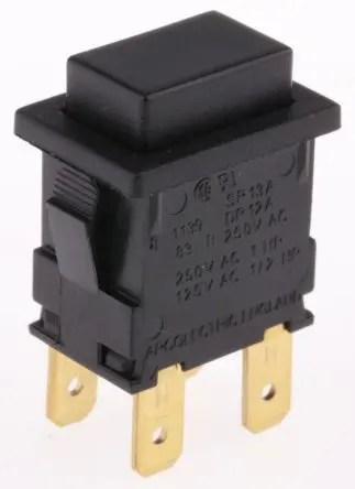 Produktfoto 1 von Arcolectric (Bulgin) Ltd 8300 Miniaturdruckschalter Tastend Panel Ø 12.9 x 19.8 mm, 2-poliger Umschalter / 15A 250 V ac,