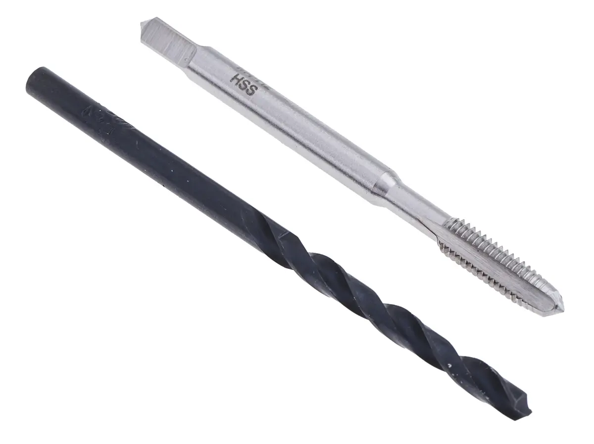 Produktfoto 1 von RS PRO Gewindebohrer-Satz HSS Hand, Normalgewinde metrisch Gerade Nut, Rechtsgewinde, 2-teilig M4 x 0.7 mm
