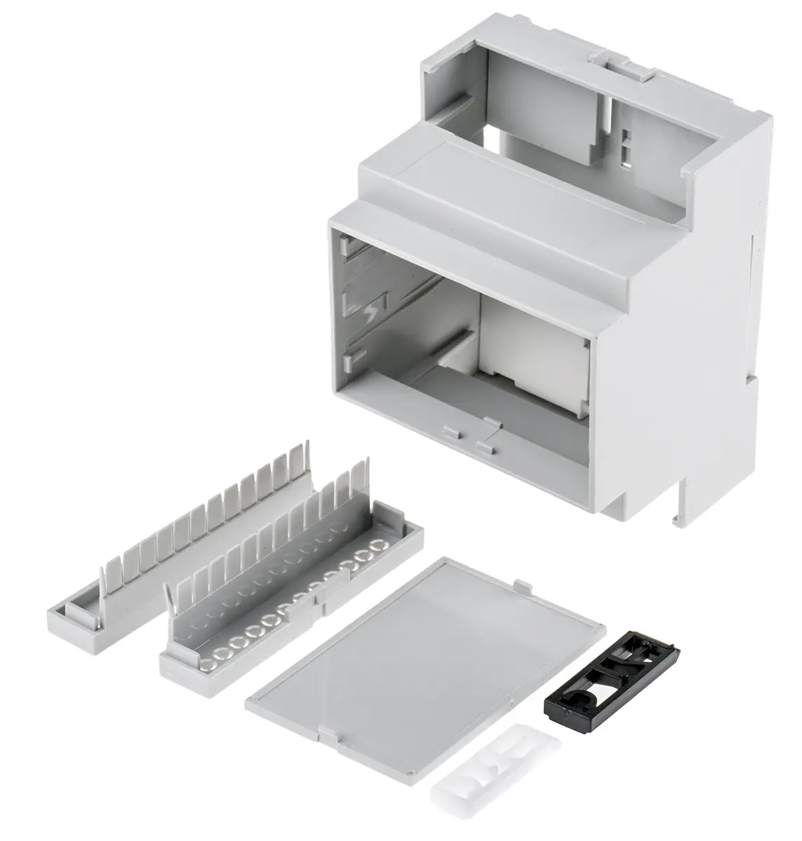 Produktfoto 1 von CAMDENBOSS DIN-Schienengehäuse, Geh.Mat. Polycarbonat 90 mm 71 mm, Grau, Modulares Gehäuse 58 mm, Serie CNMB