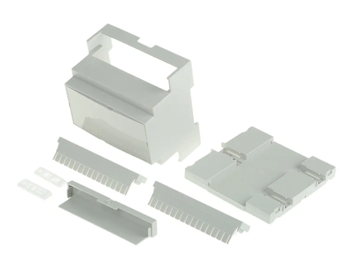 Produktfoto 1 von CAMDENBOSS DIN-Schienengehäuse, Geh.Mat. Polycarbonat 90 mm 88 mm, Grau, Modulares Gehäuse 58 mm, Serie CNMB