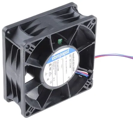 Produktfoto 1 von ebm-papst 3200 J - S-Force Axiallüfter, Kugel, 24V dc / 50 W 2.08 A, 13000 U/min, 280 m³/h IP68 92 mm 92mm 38 mm