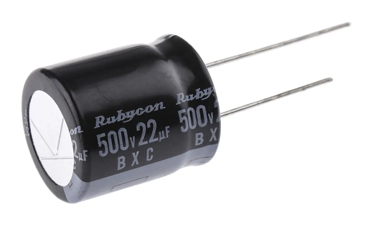 Produktfoto 1 von Rubycon BXC, THT Aluminium-Elektrolyt Kondensator 22μF ±20% / 500V dc, Ø 18mm x 20mm, bis 105°C