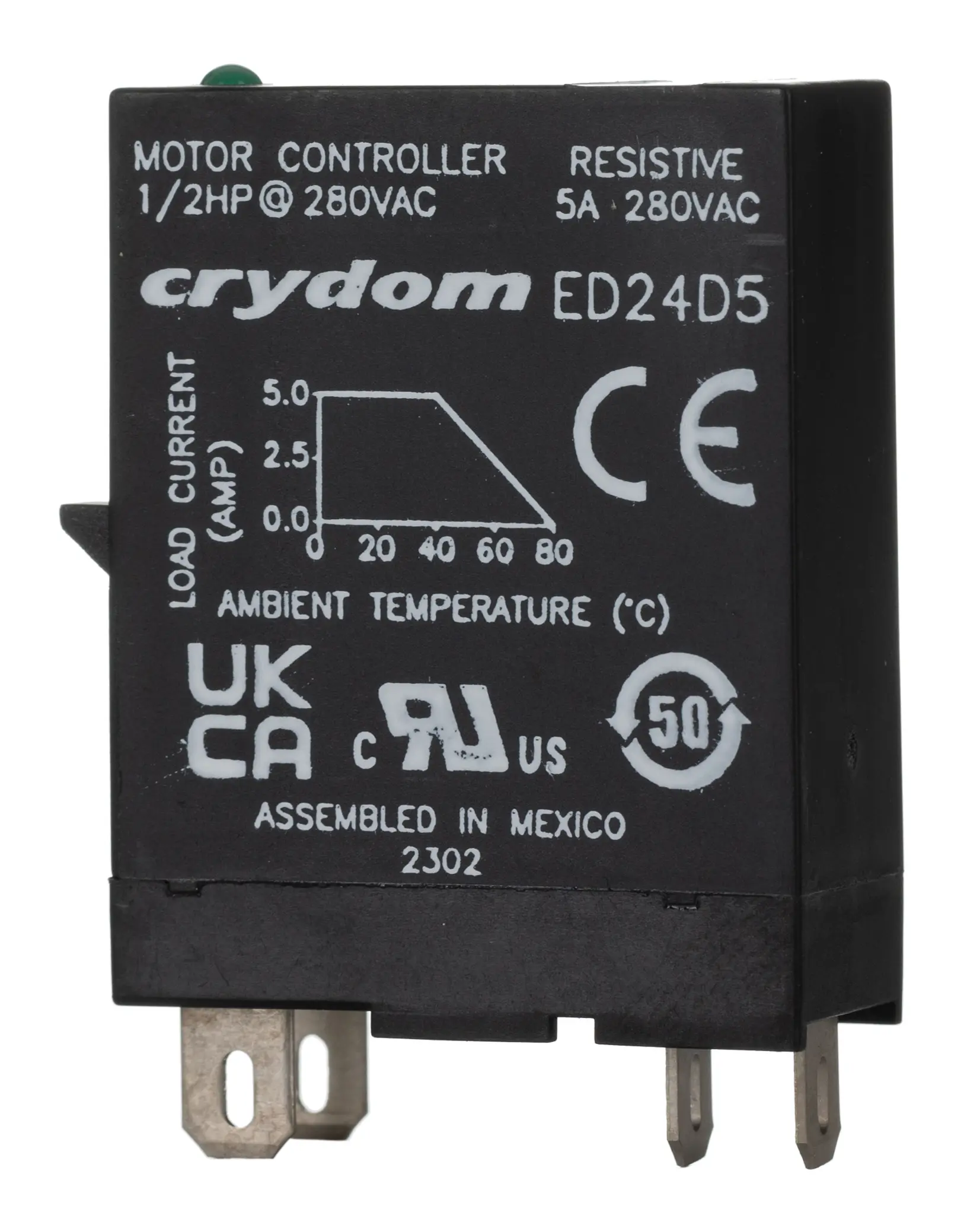 Produktfoto 1 von Sensata Crydom ED DIN-Schienen Halbleiterrelais mit Nulldurchgang, 1-poliger Schließer 280 V eff / 5 A