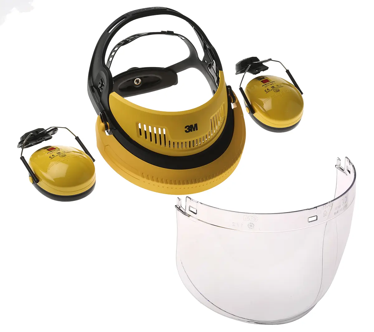 Produktfoto 1 von 3M G500 Gesicht Gesichtsschutz Gelb, Grau, Klar, Stoßschutz resistent, Polycarbonat